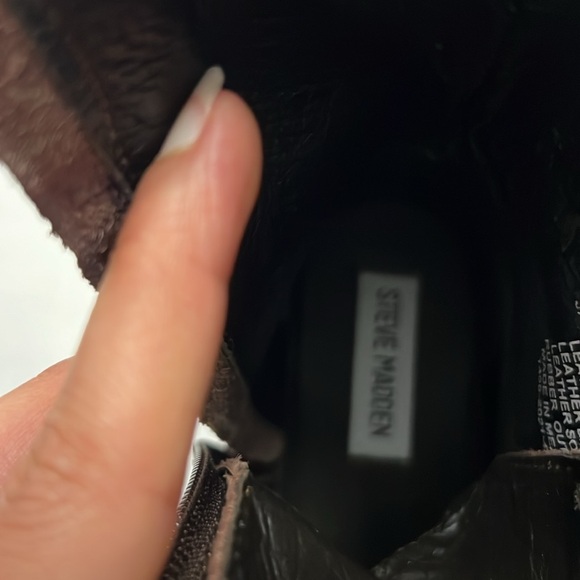 Steve Madden Women's Jamisyn Lace-Up Leather Boot in Brown size 8 - Picture 8 of 12